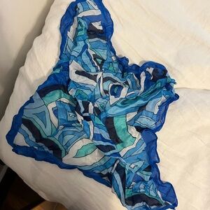 Blue Patterned Women's Scarf